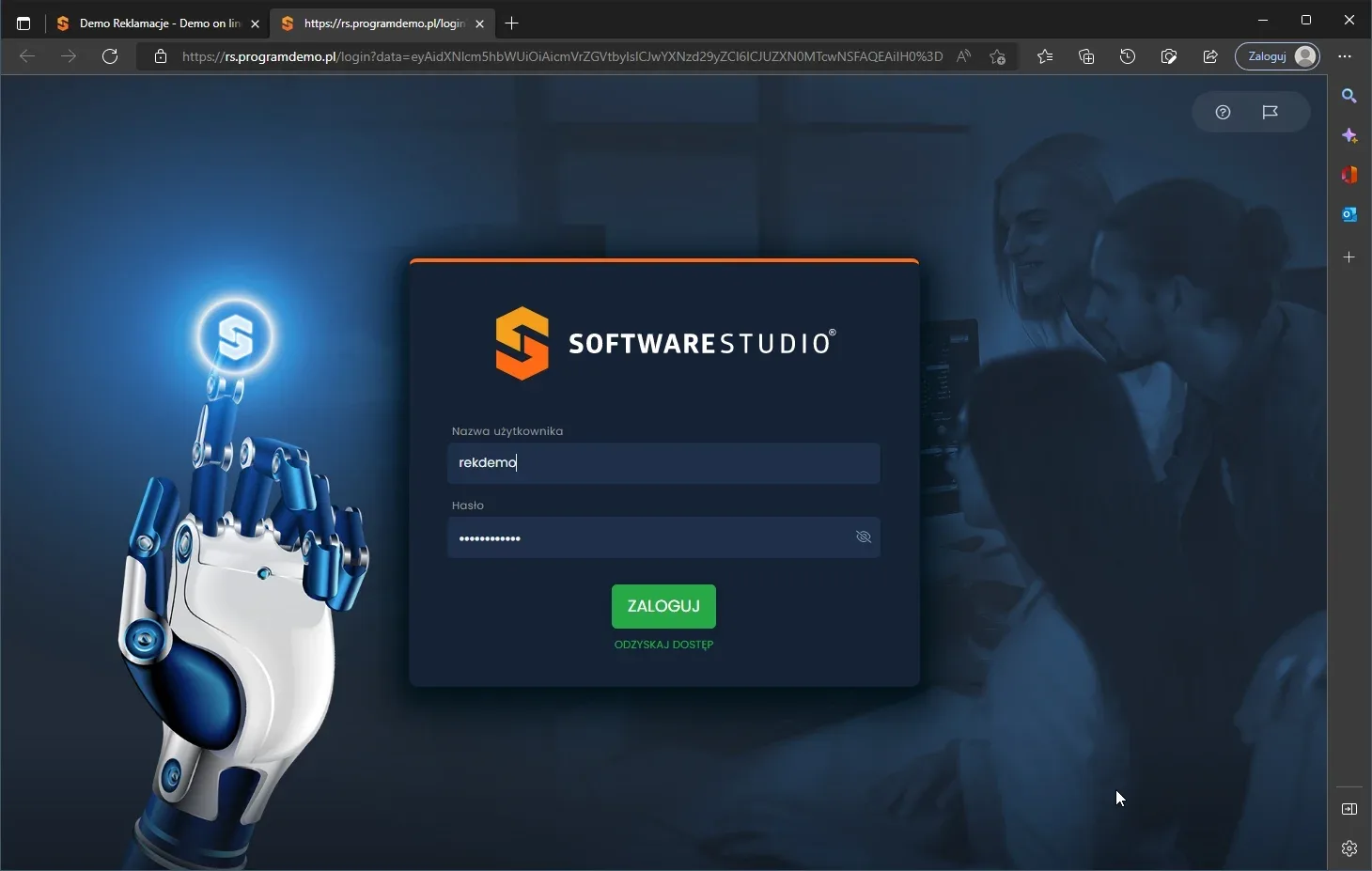 Studio RMA.net - interfejs użytkownika