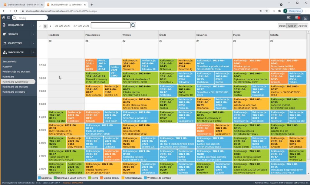 system-rma-softwarestudio kalendarz